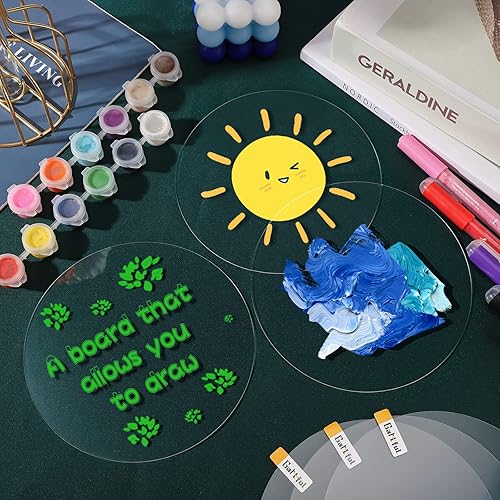 Miniatura 7 de Gartful Discos acrílicos transparentes  6 pulgadas, 10 hojas redondas de acrílico, panel circular de plexiglás transparente de 125 pulgadas de