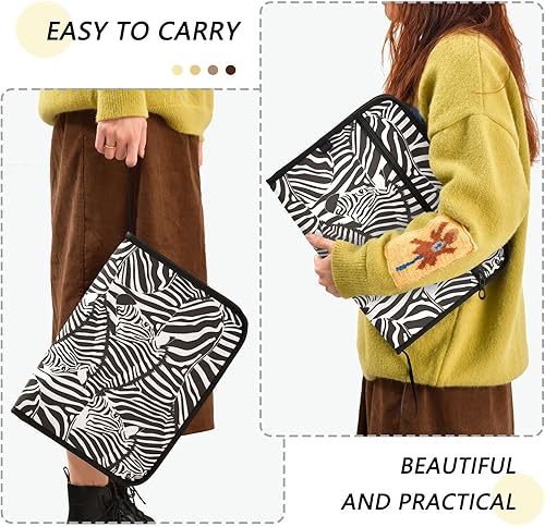 Miniatura 4 de susiyo Carpeta de archivo expandible con diseño de cebra de animales salvajes, 13 bolsillos tamaño carta A4 carpeta de archivo de acordeón