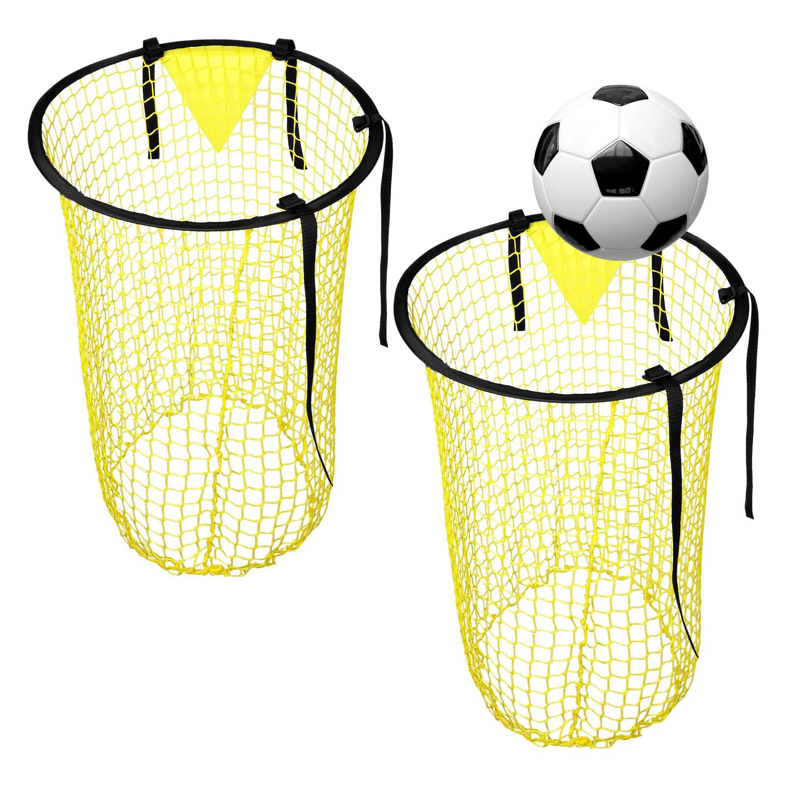 2Pcs Top Bins Soccer Target Net,Football Training Goal,Kids Top Corner Target Net Goals Training Practice Equipment (yellow 2, M)