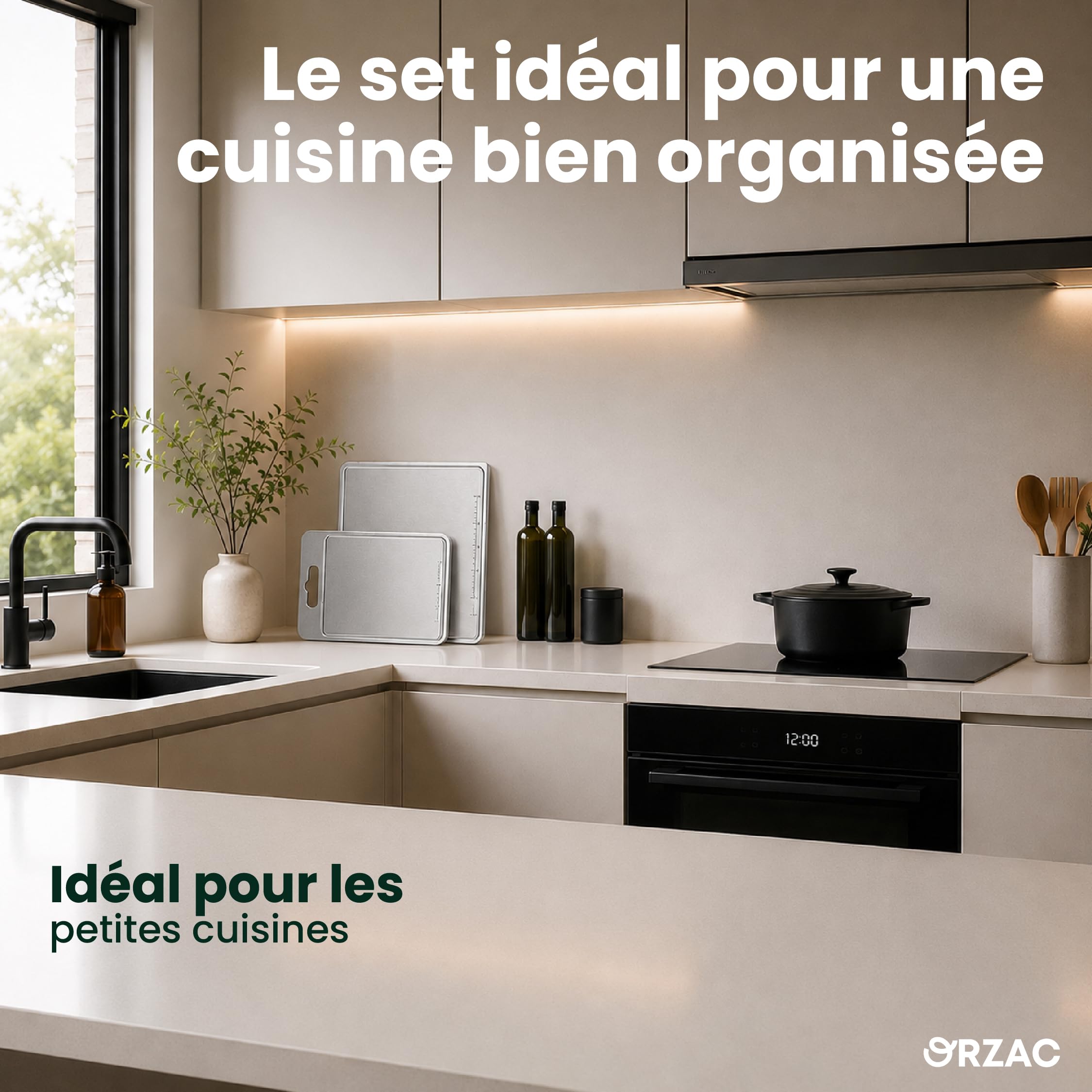 Planche à découper en acier inoxydable 2 unités | 40 x 30 et 35 x 25 cm