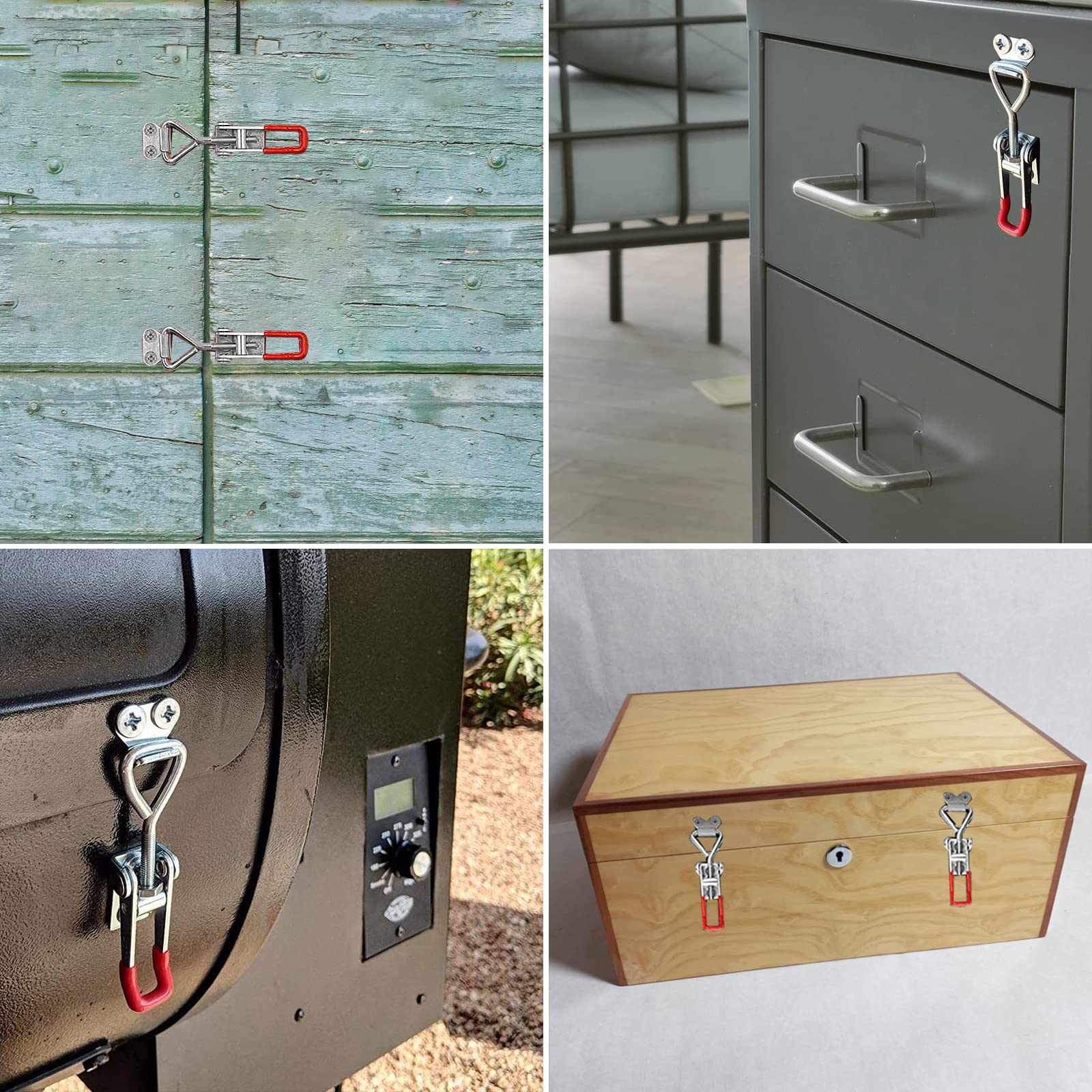 10 Morsetti A Ginocchiera In Acciaio - Chiusura A Leva Per Armadi E Box, Portata 100kg - Foto 10