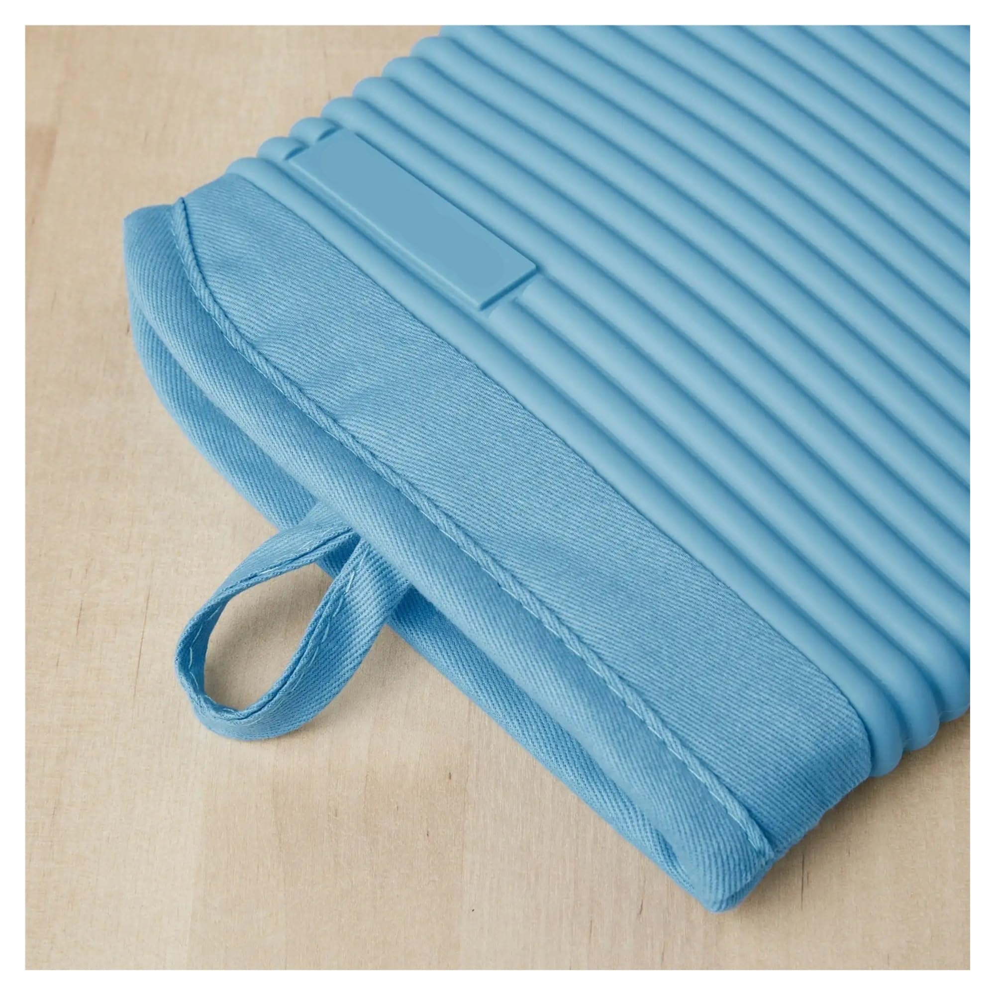 Maniques Four Silicone Souple nervuré 2 pcs, Bleu Velours
