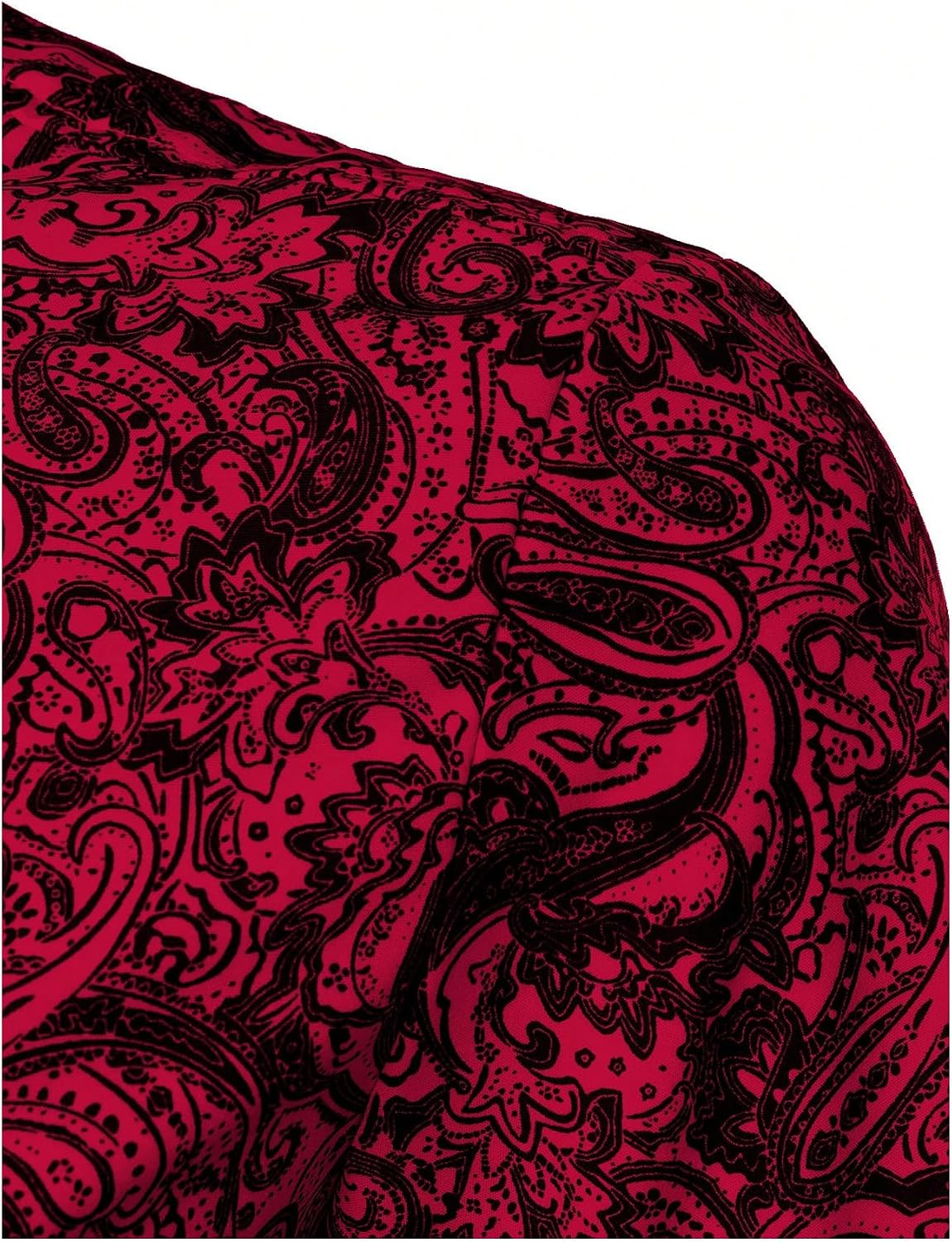 GORGLITTER Men's Paisley Cruise Shirts Vintage Floral Button Down Shirt Short Sleeve Summer Beach Vacation Casual Tops