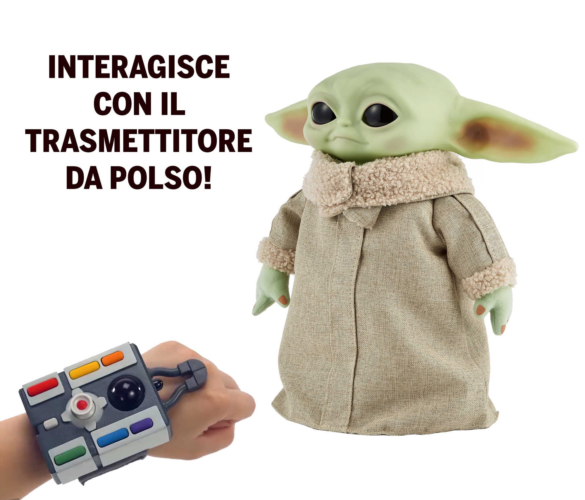 Mattel Star Wars The Mandalorian - Peluche The Child Animato Radiocomandato, personaggio di Baby Yoda della serie tv da collezione, alto 28 cm con suoni e movimenti, 3+ anni, GWD87