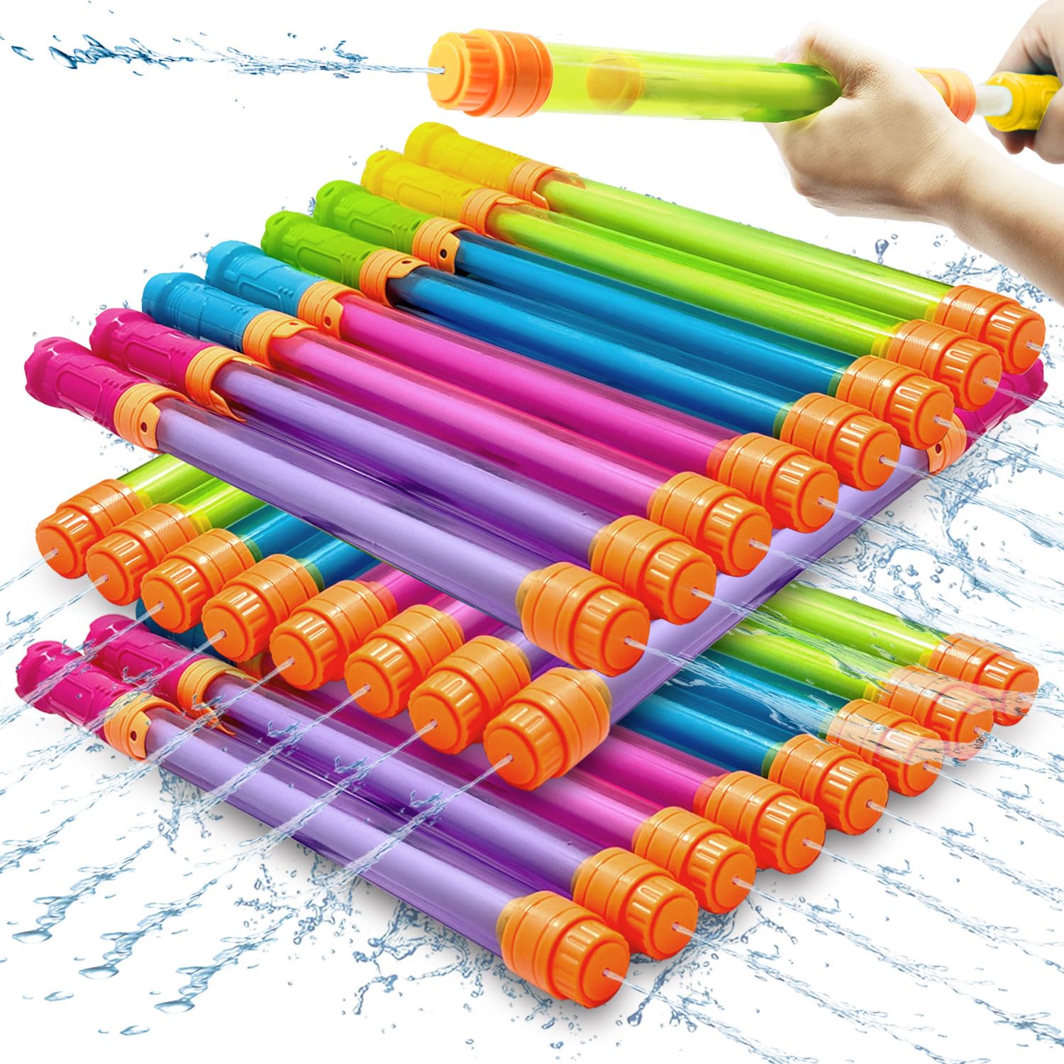 Elovien Water Guns for Kids, 24 Pack Water Pistols, 35 ft Range Water Shooters Soaker Blaster, Beach Swimming Pool Fighting Water Squirter, Summer Outdoor Water Toys