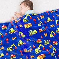 Vista 9 de Lukeight Manta de Excavadora para Niños Pequeños Regalos para Niños y Niñas, Manta de Tractor de Felpa para Niños, Manta Gruesa y Cálida para Niños