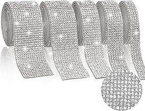 5 Rolls of Self Adhesive Rhinestone Ribbon, 92 cm Rhinestone Stickers for DIY Arts Crafts Decoration, 1/1.5/1.8/2.5/3 cm