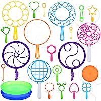 Vista 1 de Lenwen Juego de 99 varitas de burbujas grandes, varitas de burbujas gigantes a granel con bandeja, fabricante de burbujas grande, tamaño mixto