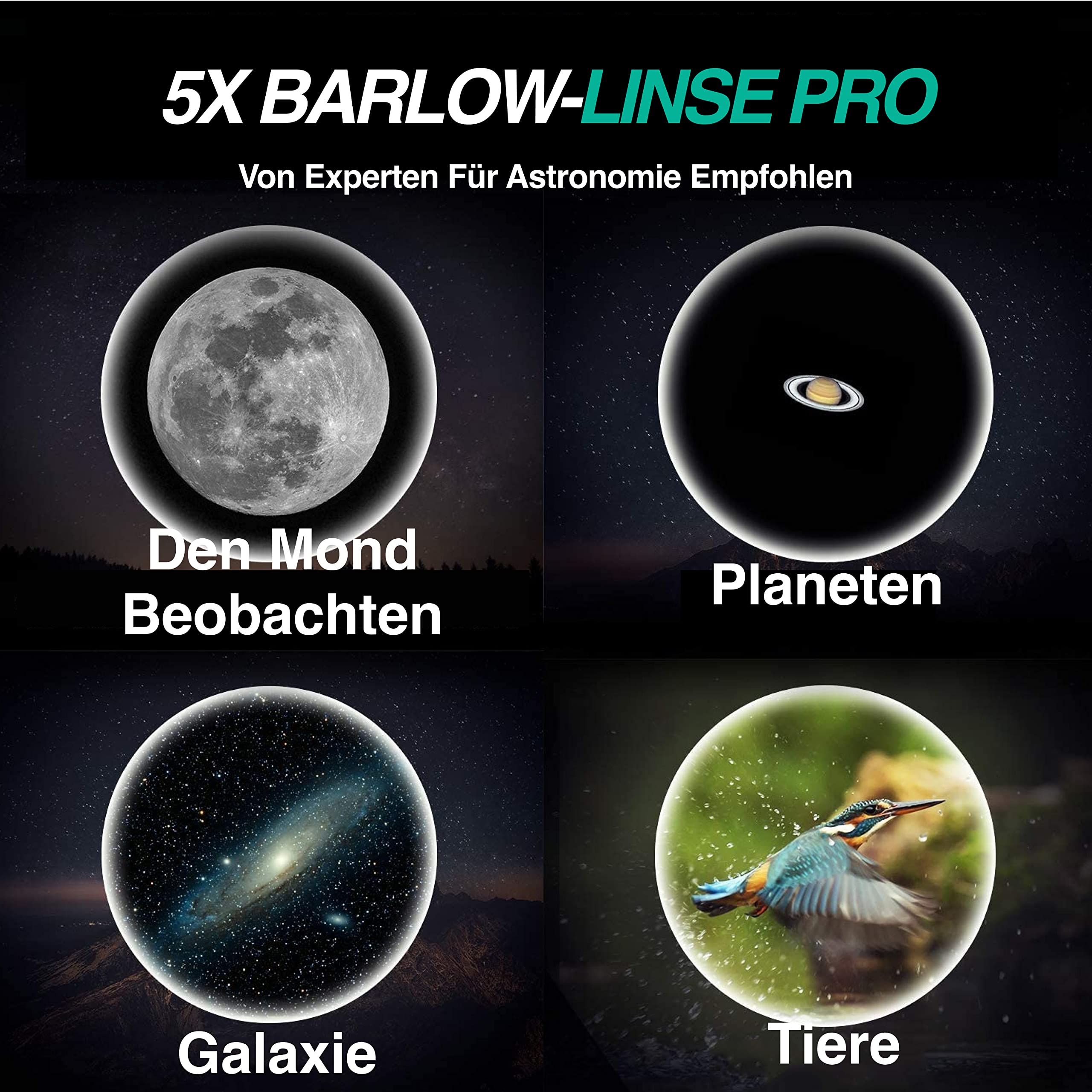 Barlow 2X Pro Slokey SkyWays Achromatisches Objektiv, hochwertige optische Qualität, behandelt mit FMC und Antireflexbeschichtung für EIN klares und helles Bild - Superleicht, kompakt und robust
