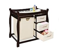 Vista 3 de Badger Basket Company, cambiador estilo trineo con cesto/3 canastas, Gris