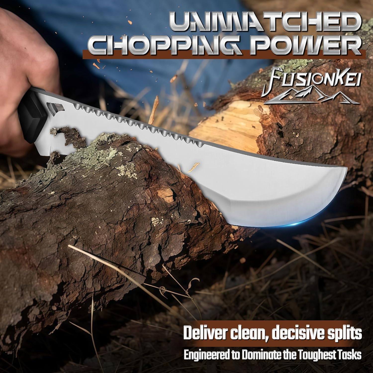 Fixed Blade Knife with Leather Sheath，Kukri Fixed Blade Knife - Heavy Duty Outdoor Knife