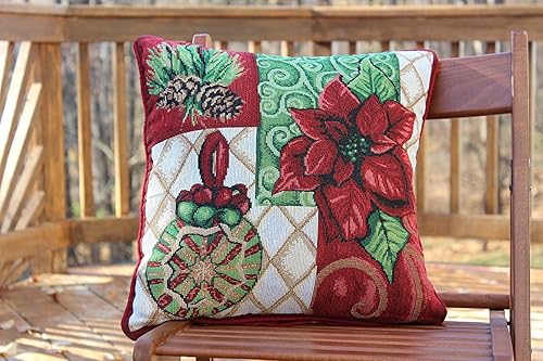 Tache Festive - Funda de cojín decorativa para decoración de Navidad, 1 pieza de 16 x 16 pulgadas