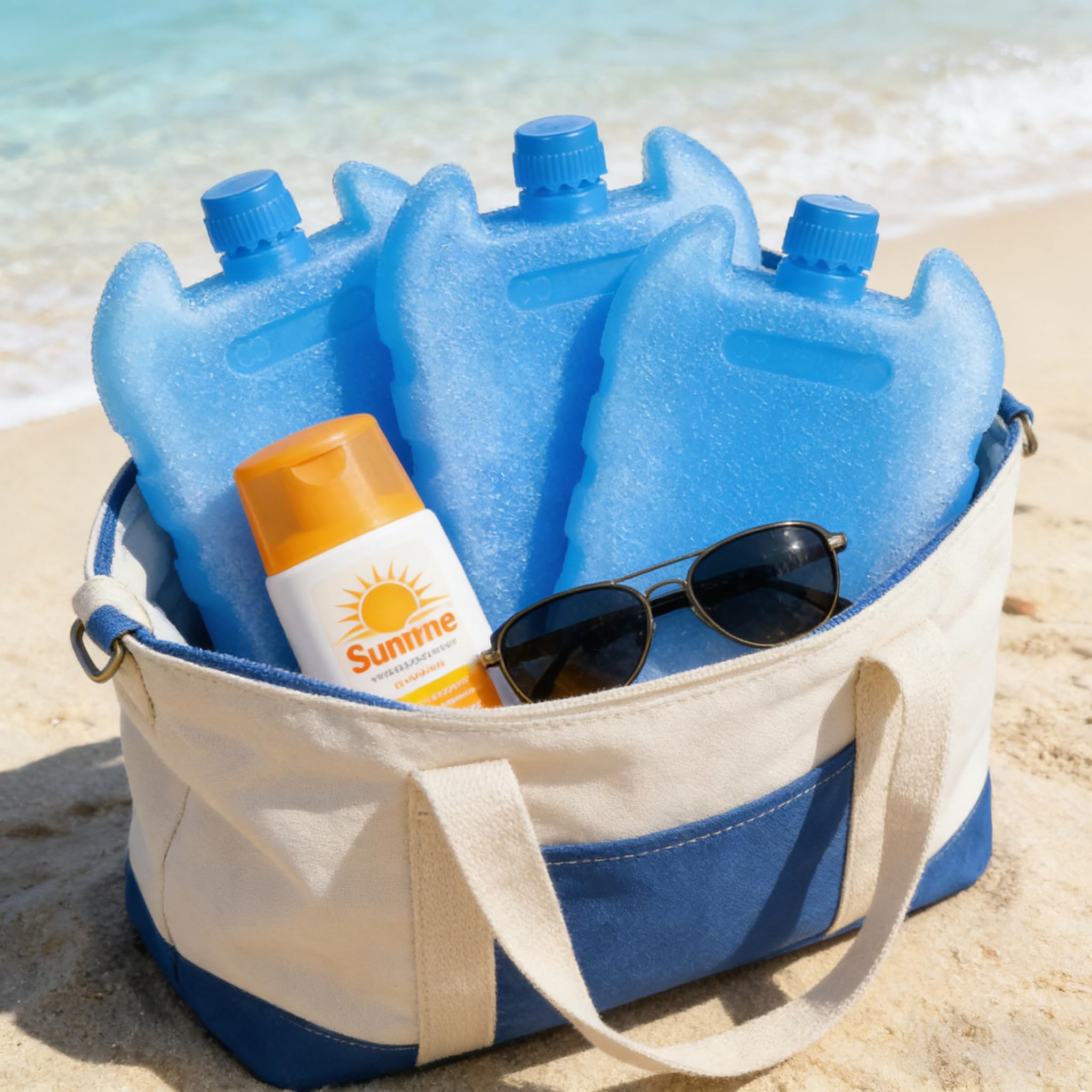 4 paquetes de hielo para enfriador, paquetes reutilizables para congeladores y loncheras, bolsa de hielo para lonchera, pesca, playa, equipo de campamento, 5.5 x 3.5 x 1 pulgadas