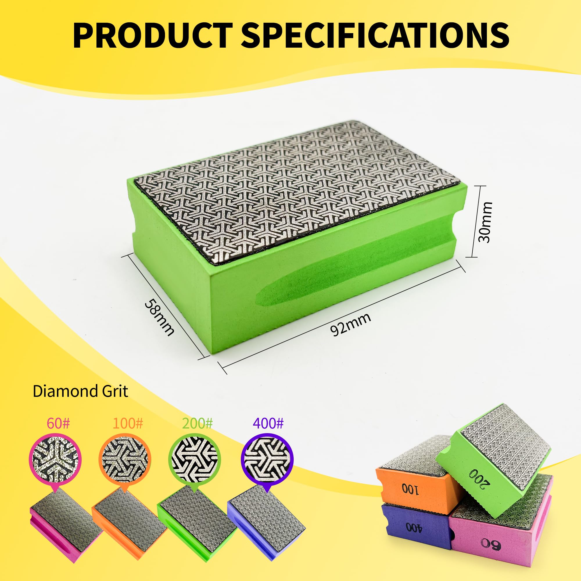 Diamond Polishing Pads - 4PCS for Glass, Stone & Metal -2