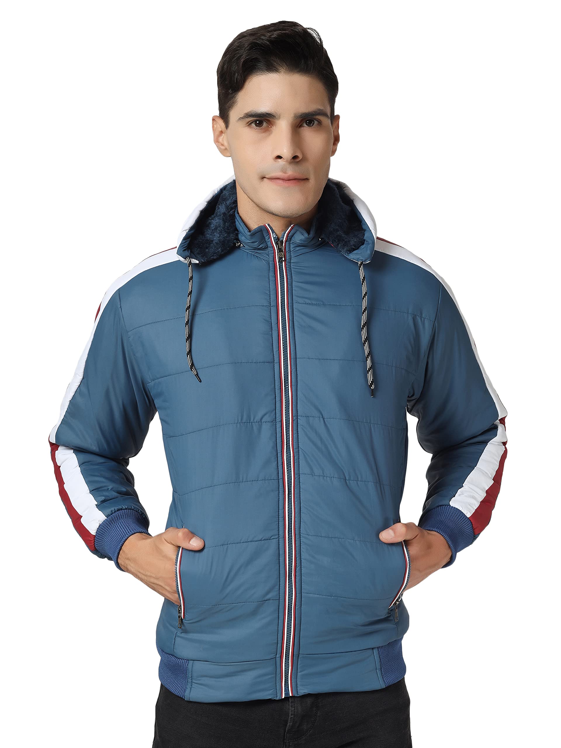 Men's Solid Regular Hooded Jacket