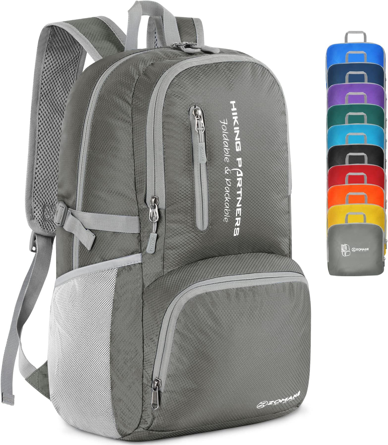 Lightweight Packable Backpack - 35L Light Foldable Hiking Backpacks Water Resistant Collapsible Daypack for Travel(Dimgray)