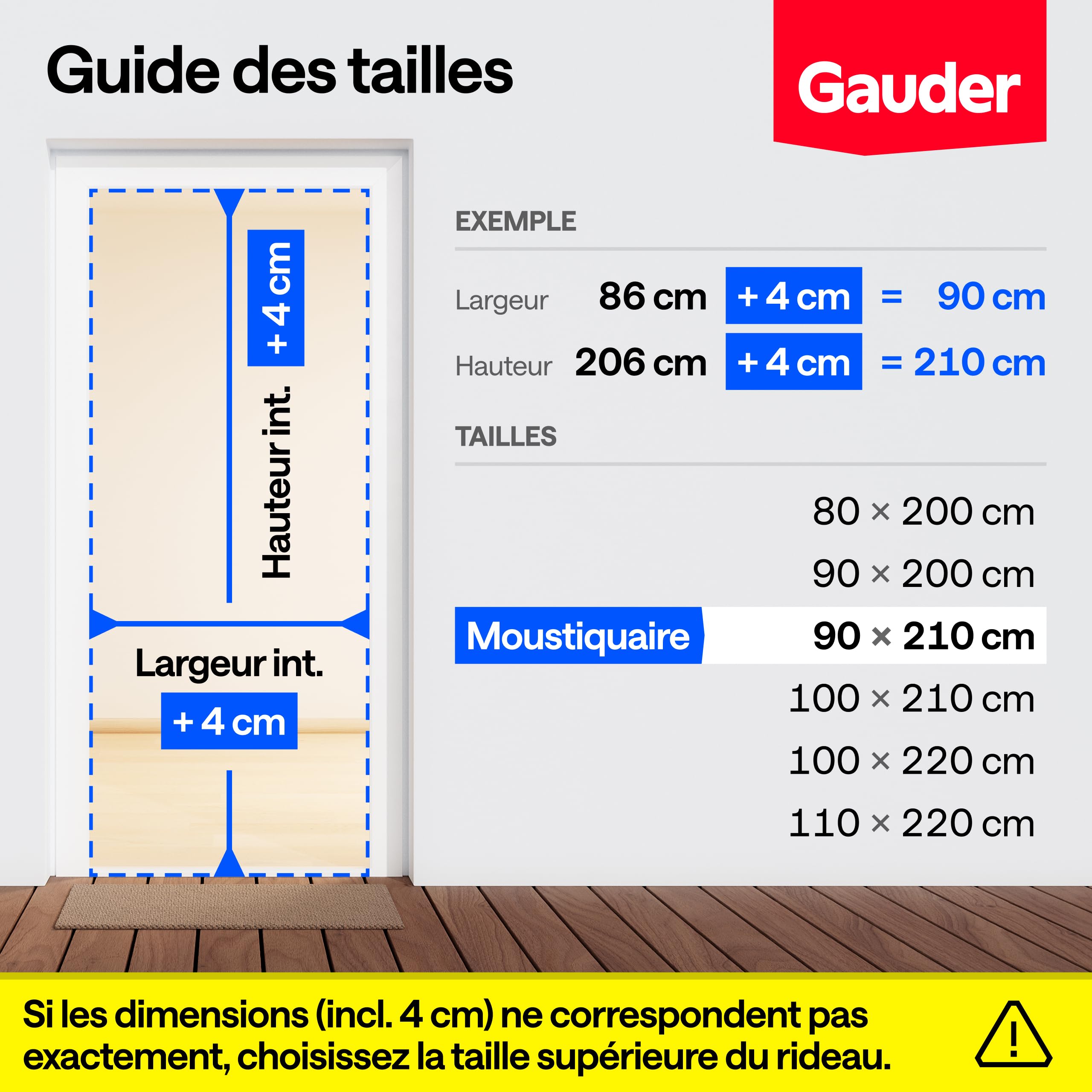 GAUDER Moustiquaire Magnétique pour Porte (90 x 210 cm) Noir | Rideau Anti-Moustiques Aimanté Sans Perçage | Protection Contre les Insectes pour Balcon & Terrasse | Fermeture Automatique