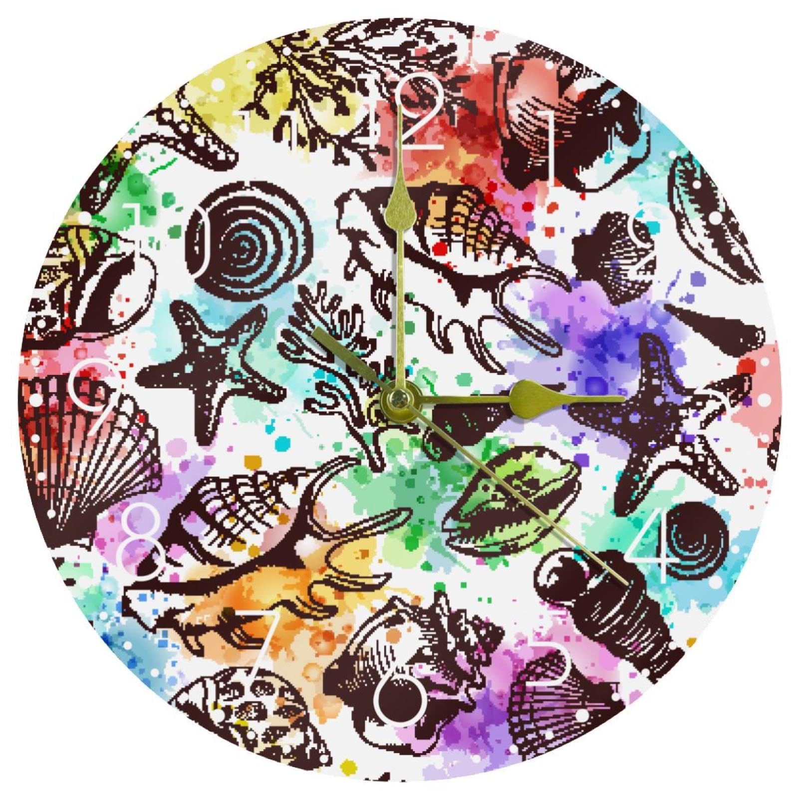 Horloge murale silencieuse pour chambre, fini le bruit avec ce cadran coquillage 25cm