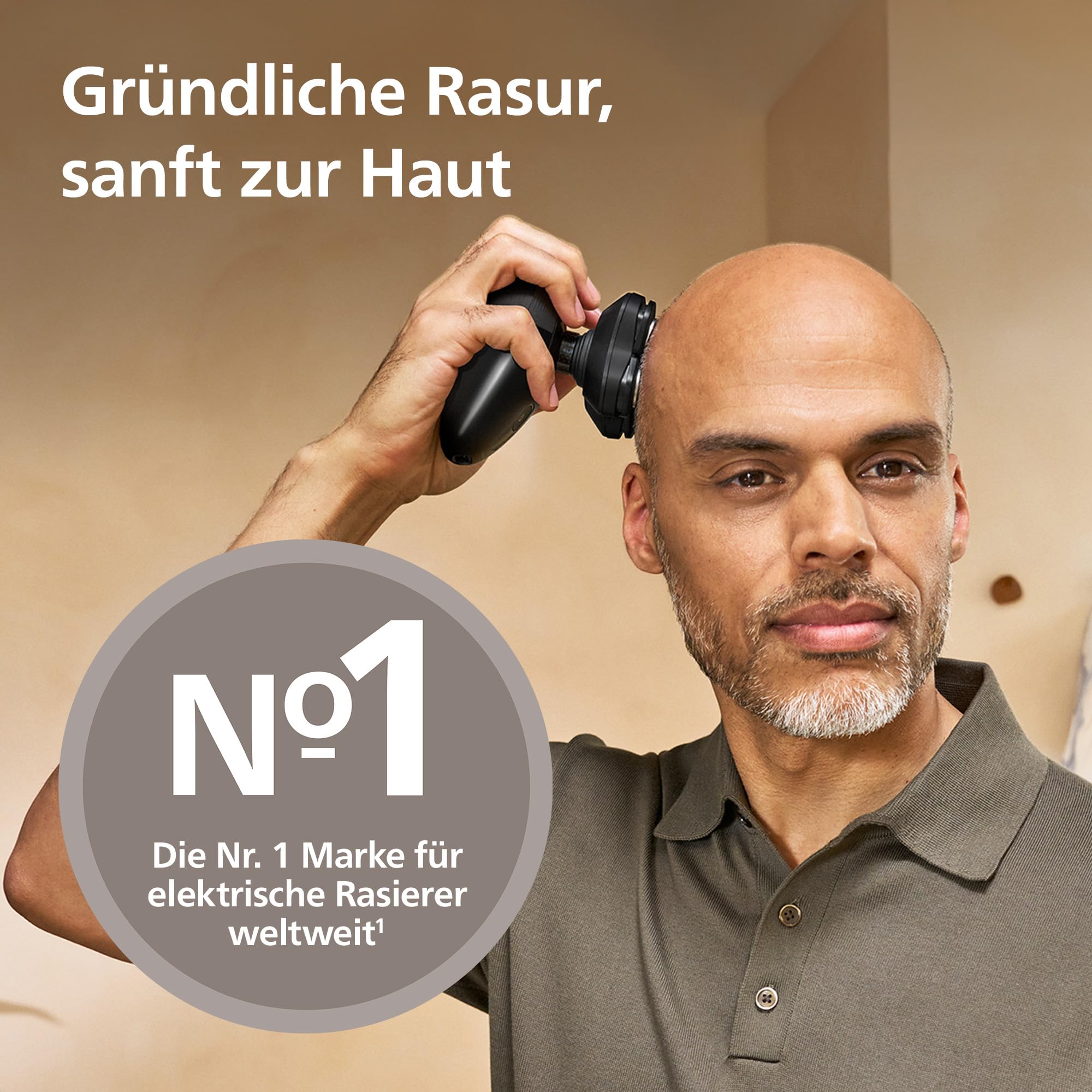 Philips Head Shaver Pro Series 5000 – Glatzenrasierer, elektrischer Rasierer für Herren und Frauen, flexibler 360°-Scherkopf und ComfortCut-Klingen, sanft zur Haut (Modell HS5980/15)
