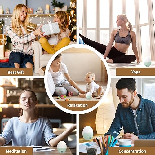 Miniatura 6 de Máquina de sonido inalámbrica, máquina de ruido blanco bebé, máquina portátil de ruido blanco con luz nocturna de 5 colores, 13 sonidos relajantes y