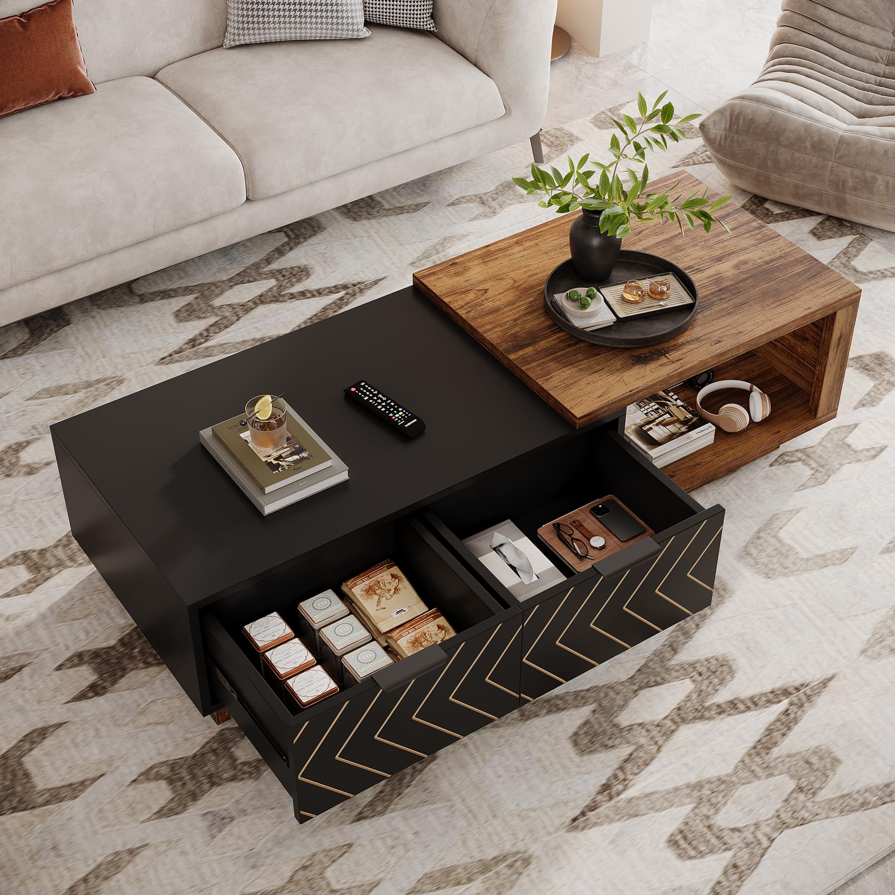 Amazon.com: Tribesigns Adjustable Extendable Coffee Table with 2