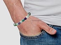 Vista 536 de Amazing Gemstone Pulsera de cristal para mujeres y hombres, pulsera de cristal curativo de protección, pulsera elástica con cuentas de piedras