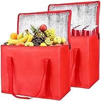 Vista 20 de CIVJET Paquete de 1 bolsa aislada para entrega de alimentos con parte inferior dura, calentadores de alimentos comerciales XXXL para Uber