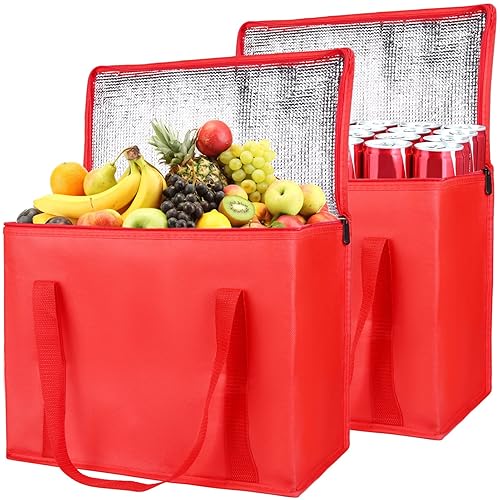 Vista 18 de CIVJET Paquete de 1 bolsa aislada para entrega de alimentos con parte inferior dura, calentadores de alimentos comerciales XXXL para Uber