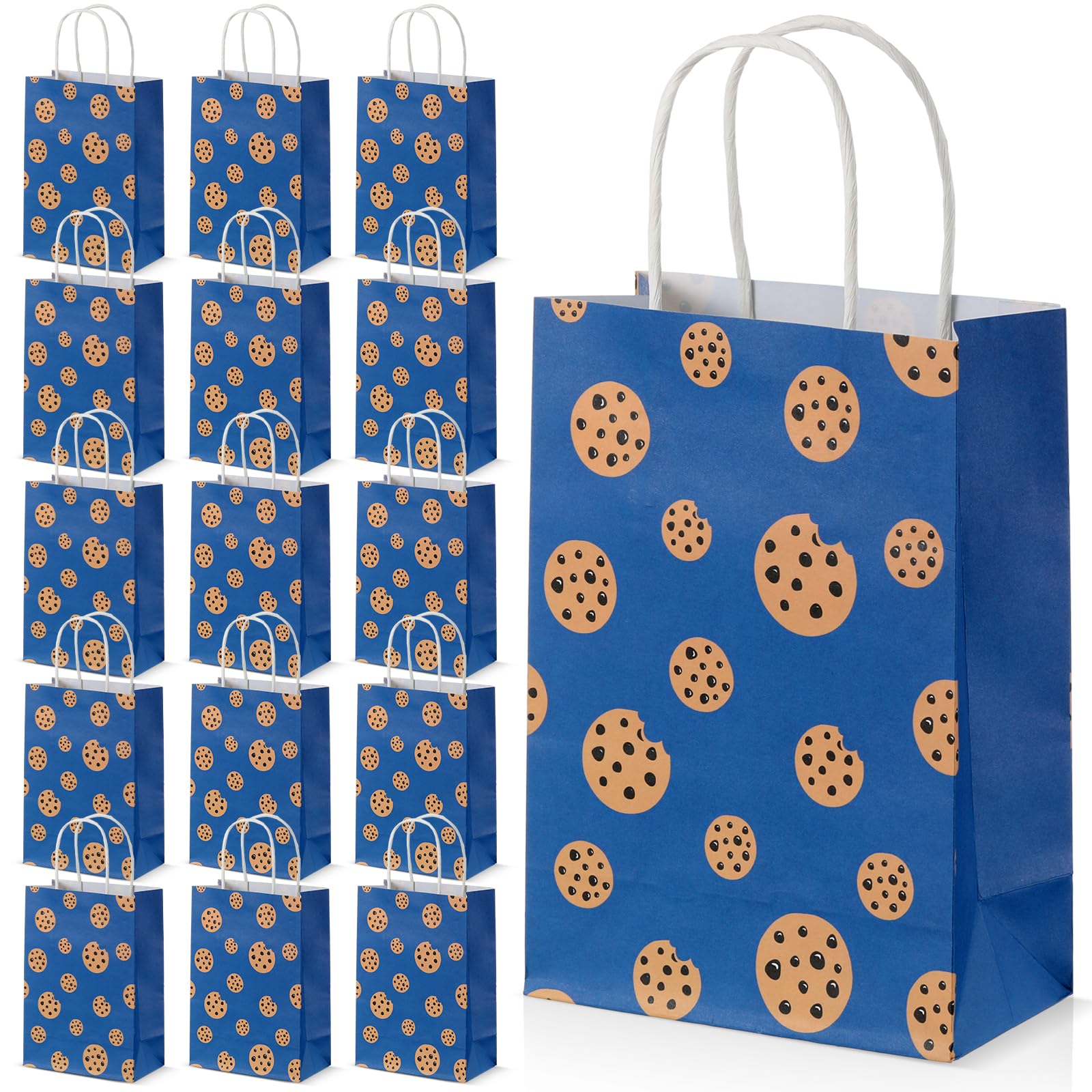 Epakh 24 Pcs Cartoon Animation Party Gift Bags Candy Cookie Paper Bags with Handles for Adults Birthday Party Favors(Cookie)