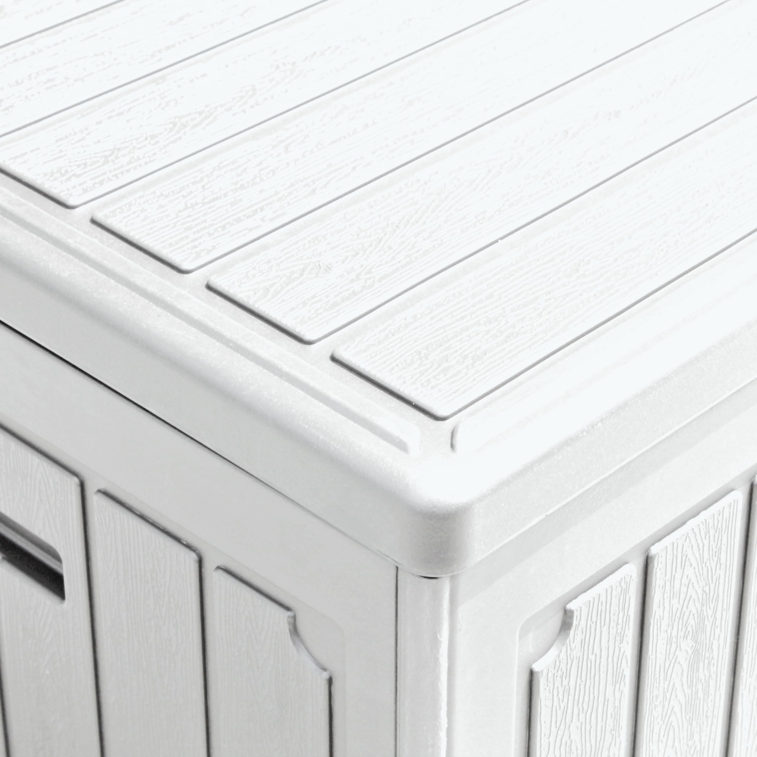 Baule da Esterno Impermeabile in Resina Cassapanca Contenitore XXL con Pistoni Bianco 113x58x58 cm