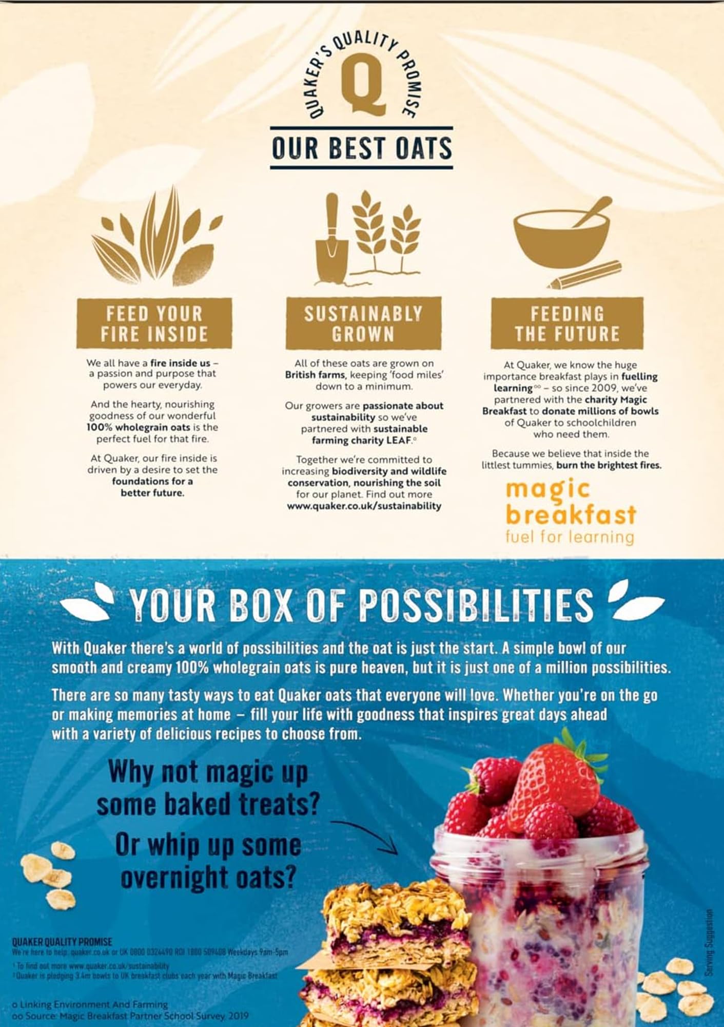 Quaker Porridge Rolled Oats 1,5 kg | Copos de Avena 100% integral 1,5 kg (El embalaje puede variar)