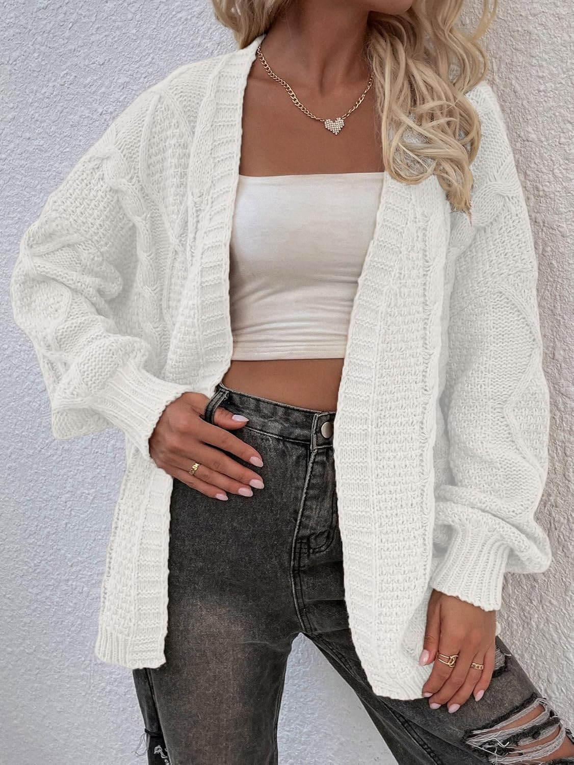 SKAYS Women's Oversized Open Front Cardigan Sweaters Cable Knit Long Sleeve Chunky Cardigan 2025 Trendy Fall Clothes - Image 4