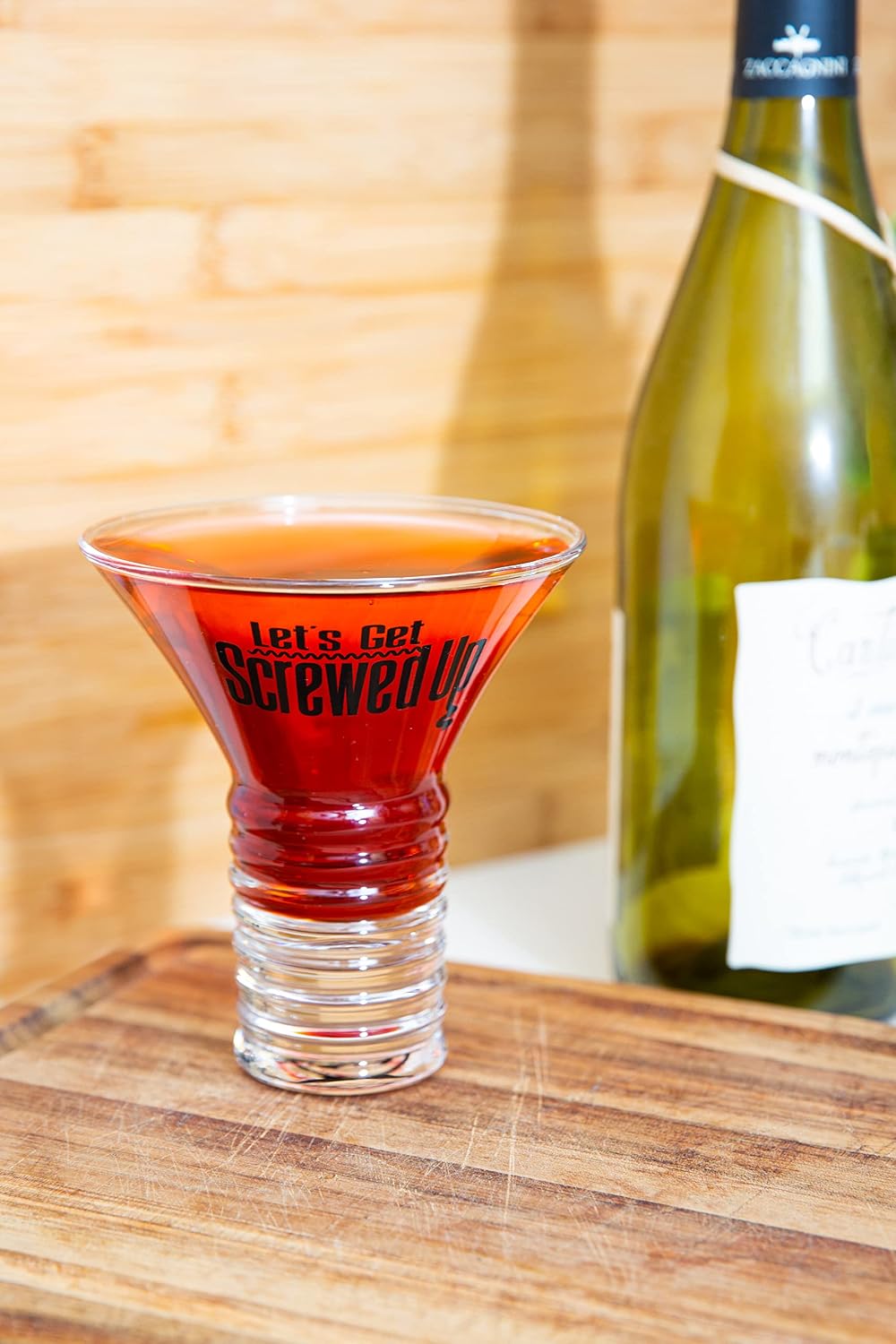 BigMouth Screwed Up Novelty Martini Drinkware, 8 Ounce Twisted Screw Stem Cup, Home Bar Party Laughs, Humorous Beverage Gift Adults, Collectible Display Piece Tabletop Conversation Starter