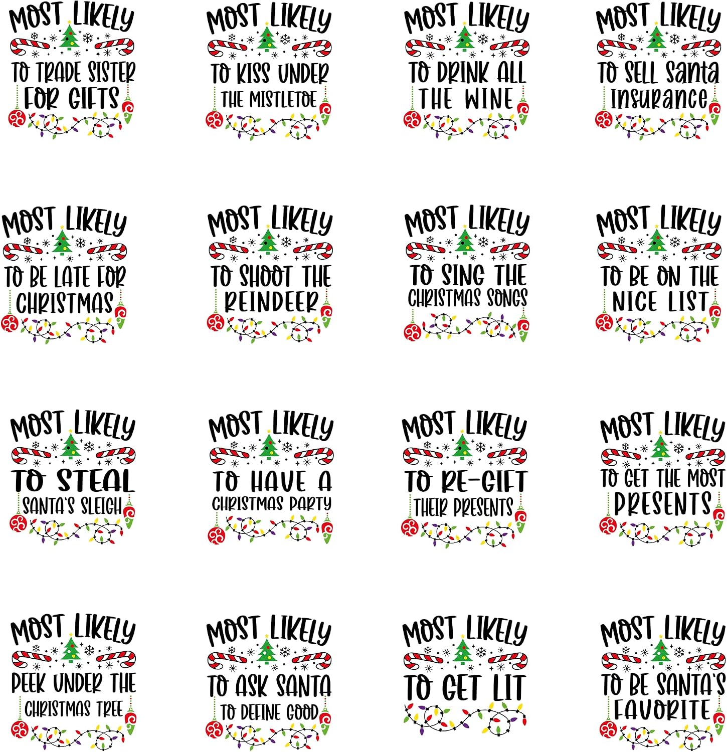 Christmas Custom Most Likely to Sweatshirts - Family, Friends, Couples, Kids, Xmas Gift