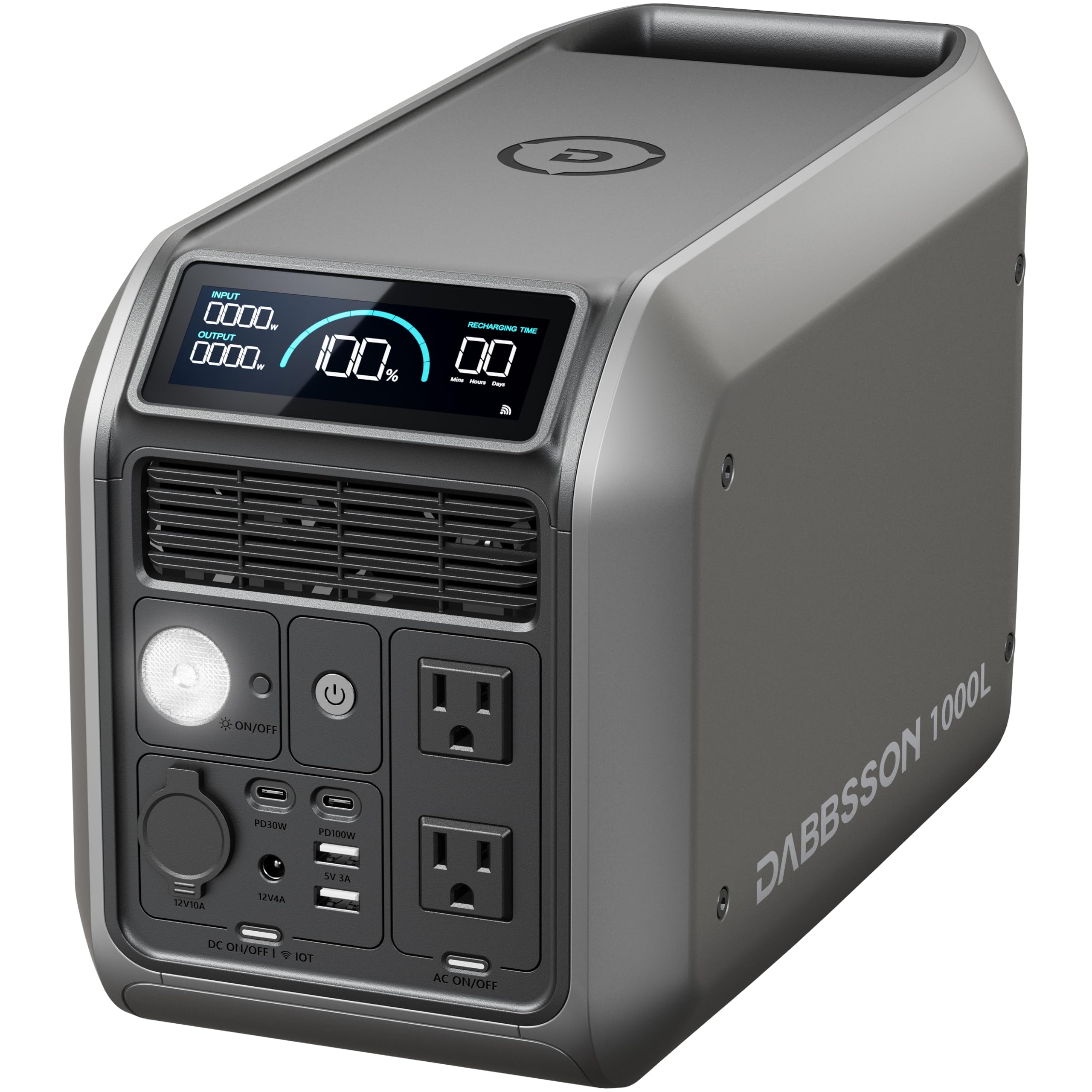 Dabbsson 1008Wh Solar Generator Semi-Solid LiFePO4 1200W AC Output 100W USB-C 1600W Power Boost 1 3X Longer Runtime