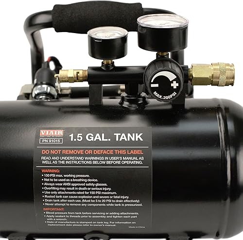 Miniatura 3 de VIAIR Compresor Plug-N-Play 380C, 12V, tanque de 1.5 galones, 200 PSI nominal con acceso de alimentación de 7 vías, para clavar, herramientas