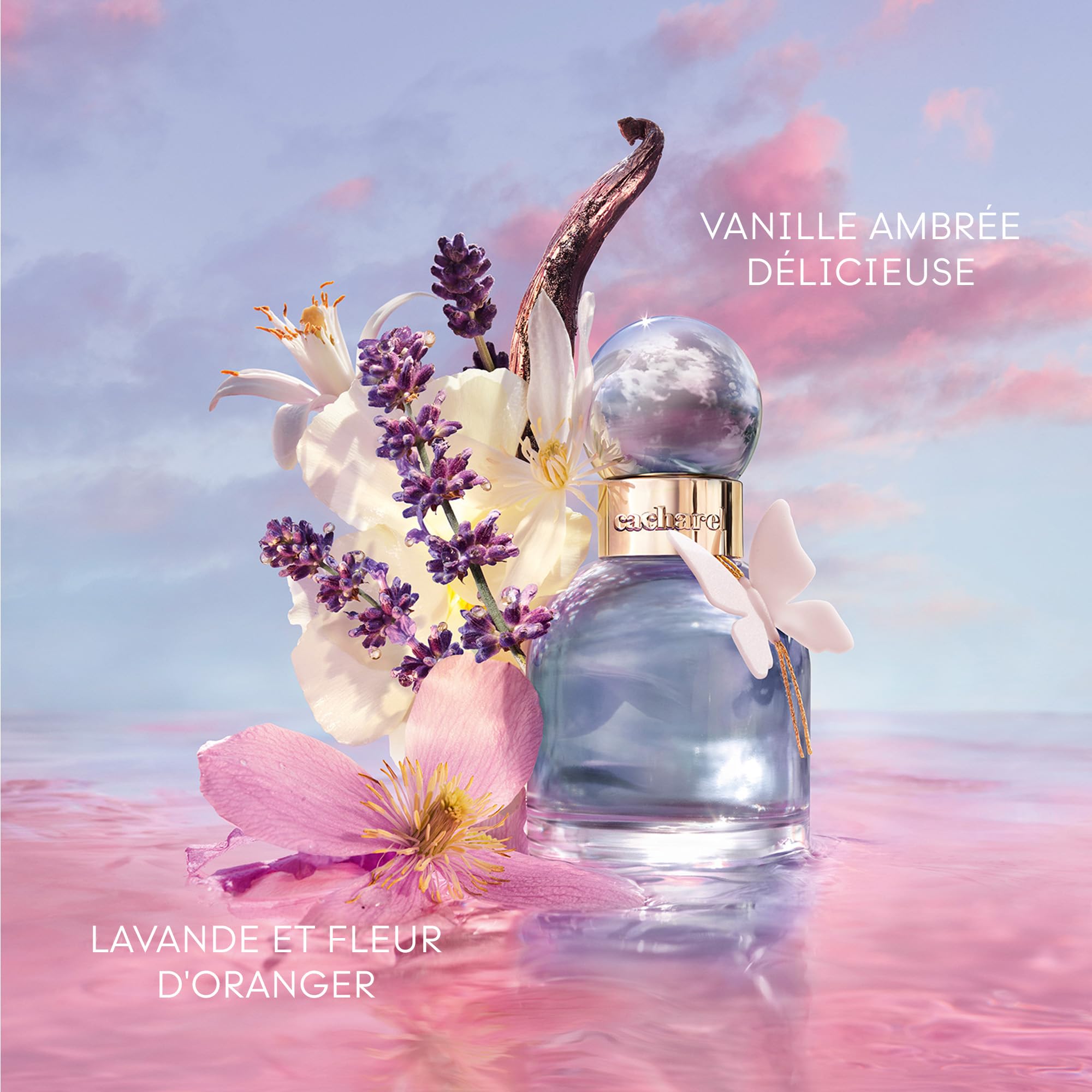 Cacharel Ella Ella Flora Azura - Eau de Parfum Ambrée Aromatique pour Femmes - Notes de Fleur d'Oranger, Lavande et Vanille