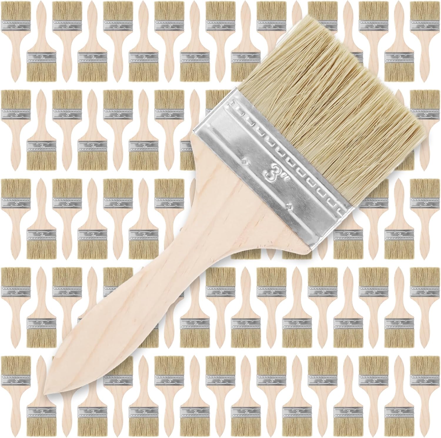 100PCS Chip Paint Brushes, Chip Brushes, 1 Inch Paint Brush, Natural Bristle Painting Brush for Paints, Stains, Varnishes, Glues, and Gesso