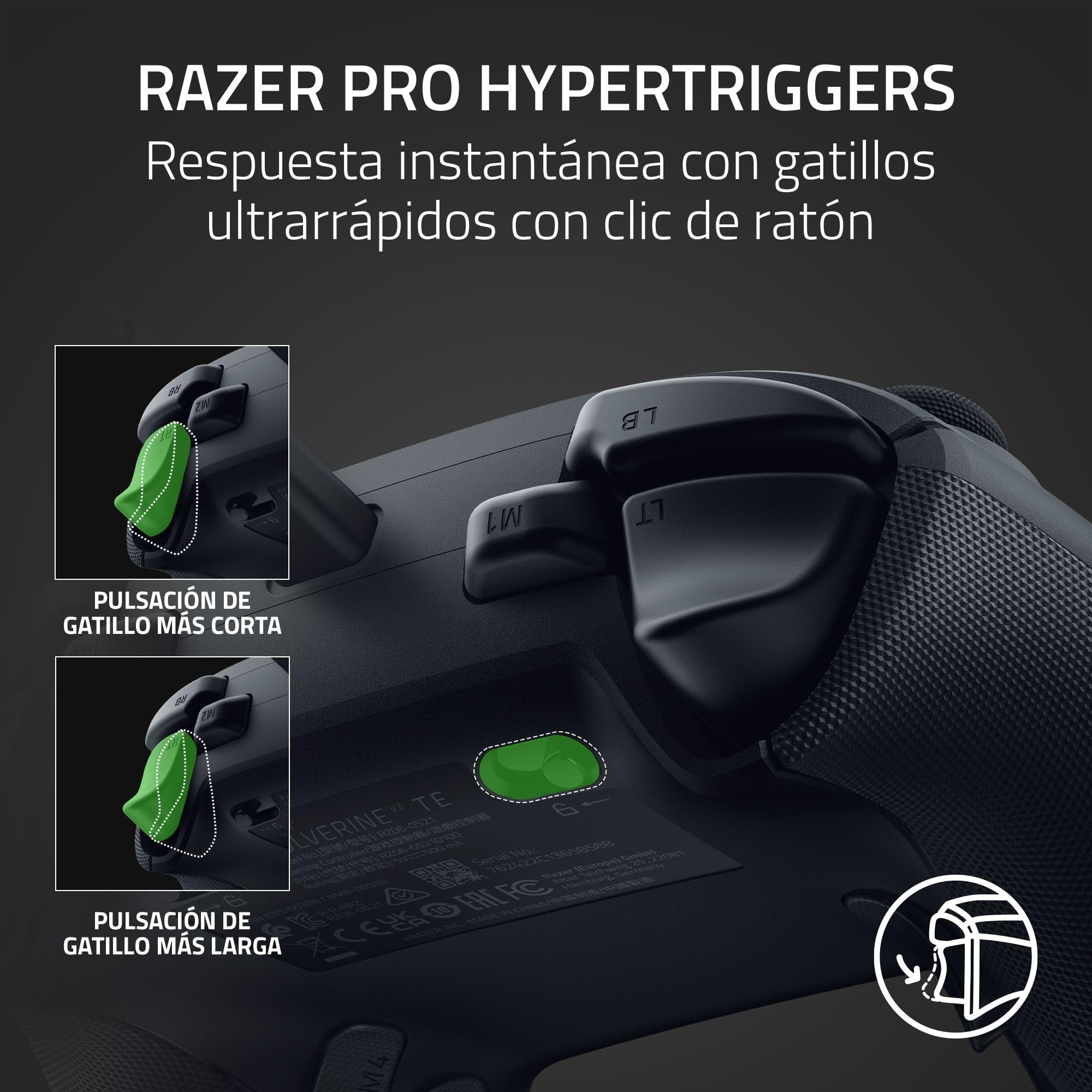 Razer Wolverine V3 Tournament Edition - Mando de deportes con cable para Xbox X|S y PC (botones de acción táctiles Mecha, HyperTriggers Pro, D-Pad de 8 direcciones, cable USB-C de 3m) Negro