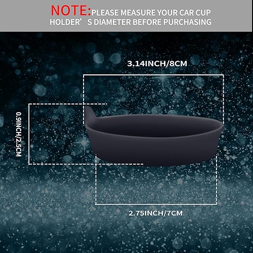 Miniatura 5 de Portavasos universal para automóvil, soporte antideslizante para interiores de automóviles, color negro puro, sólido, paquete de 2