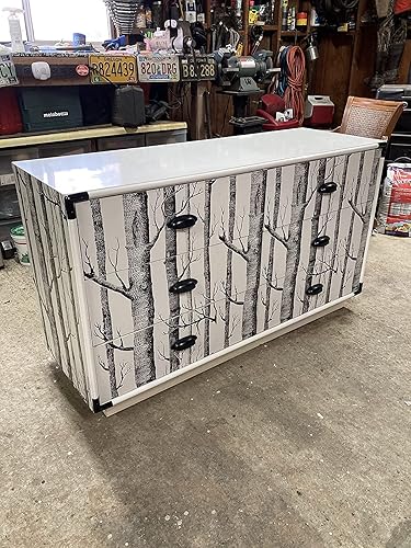 Miniatura 4 de Papel tapiz autoadhesivo de abedul para despegar y pegar, color negro/blanco, extraíble, impermeable, a prueba de aceite, para decoración del hogar,