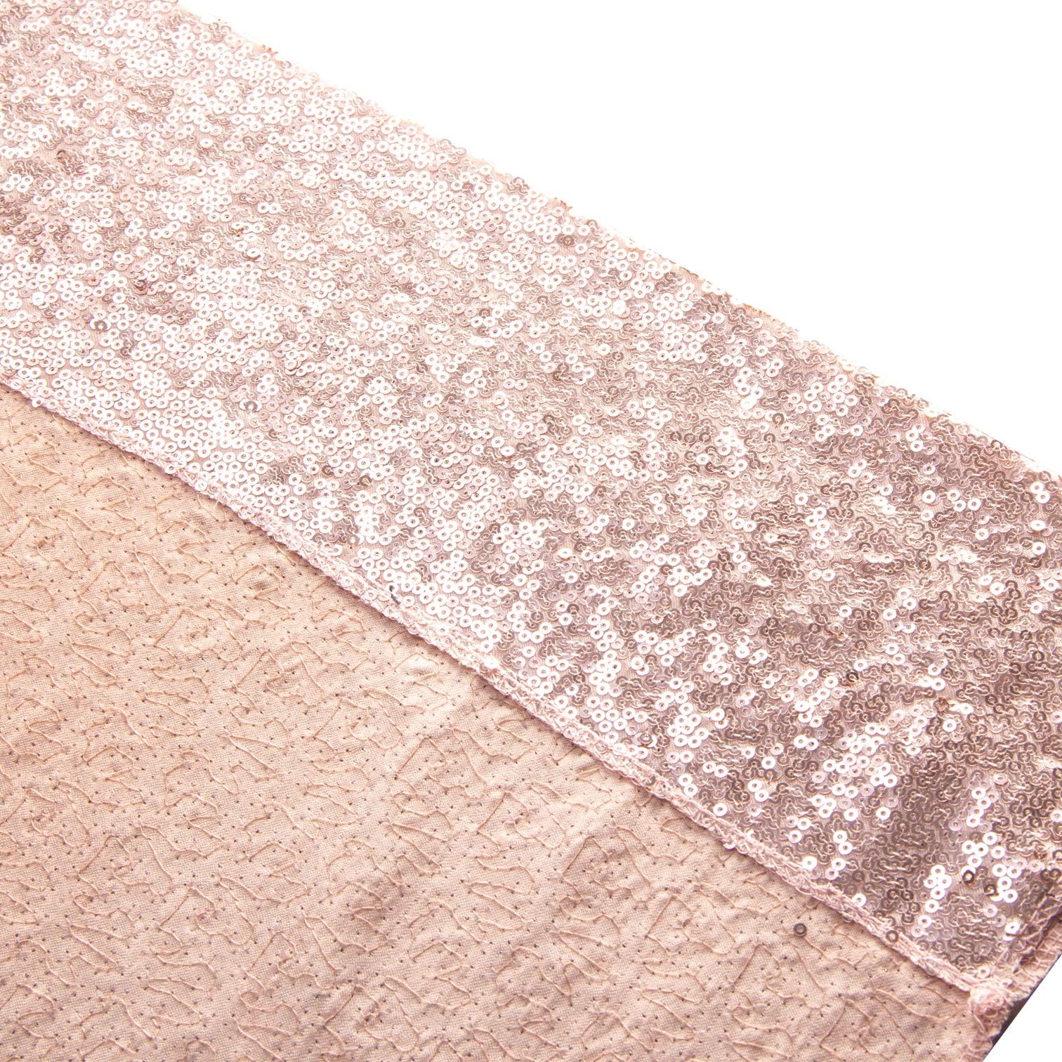 Juya Delight 15 cm x 20 cm nieprzezroczyste cekinowe tło fotograficzne, zasłona na przyjęcie urodzinowe, wesele, uroczystość (różowe złoto)