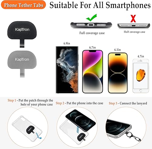 Vista 16 de Cordón universal para teléfono con correa para la muñeca, cordón ajustable para teléfono celular, correa para el cuello y correa para la muñeca