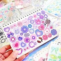 Vista 5 de Libro de 2500 Calcomanías Kpop para Tarjetas Fotográficas - Purpurina, Mariposa, Corazón, Cintas, Calcomanías Decorativas para Niños, Niñas, Chicos
