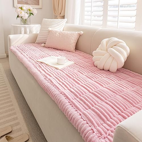 Miniatura 77 de vctops Funda de Sofá a Rayas de Pana Súper Suave Funda de Sofá Seccional Lavable Antideslizante Protector de Muebles para Niños Perros Mascotas, 1