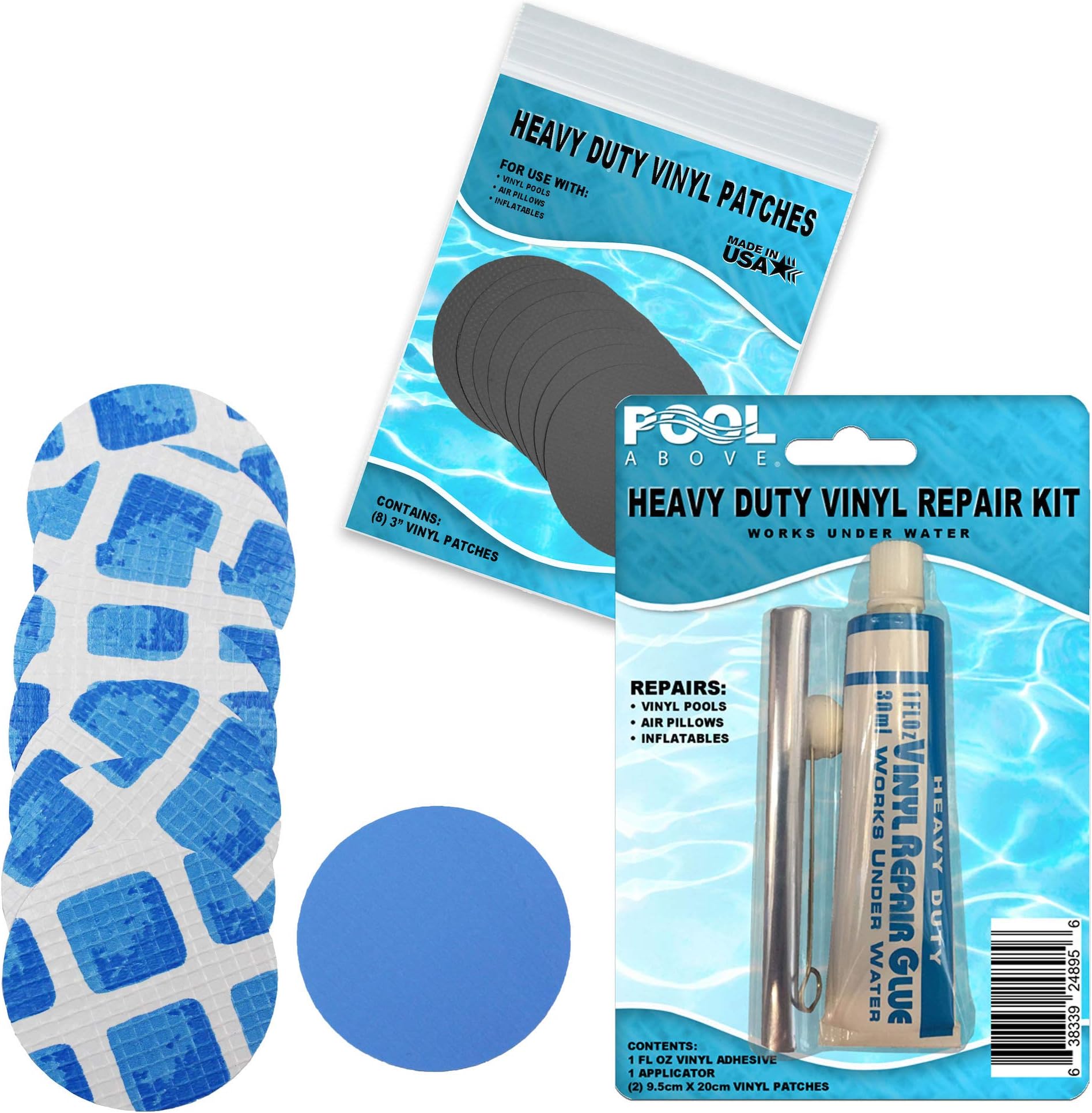 Amazon lupo 4 fl oz 15 piece heavy duty vinyl repair kit for above ground swimming pool