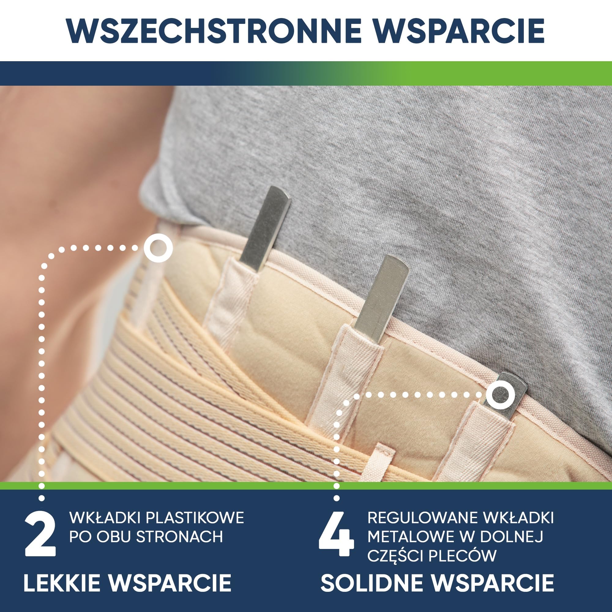 Pas lędźwiowy podtrzymujący plecy produkcji aHeal | Ortopedyczne, medyczne podtrzymanie dolnego odcinka kręgosłupa lędźwiowego | Podparcie lędźwiowego odcinka pleców | Rozmiar 3