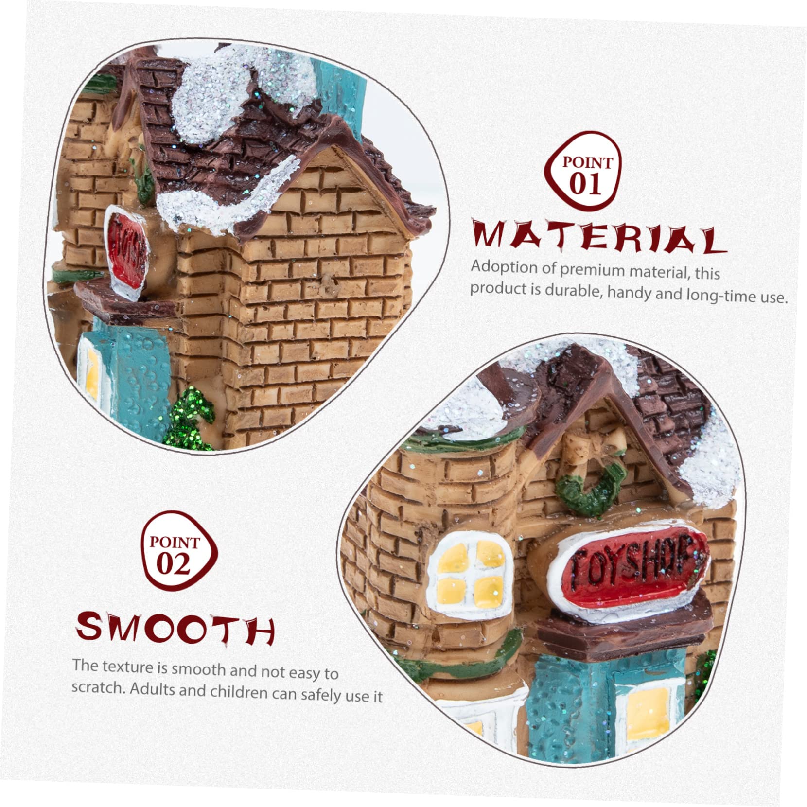 Cabilock 4 Piezas Pueblo De La De Navidad Led De Navidad Ornamento De La De Navidad Iluminar La De Navidad Pueblo Navideño En Miniatura Mini Pueblo Navideño Decoración Resina