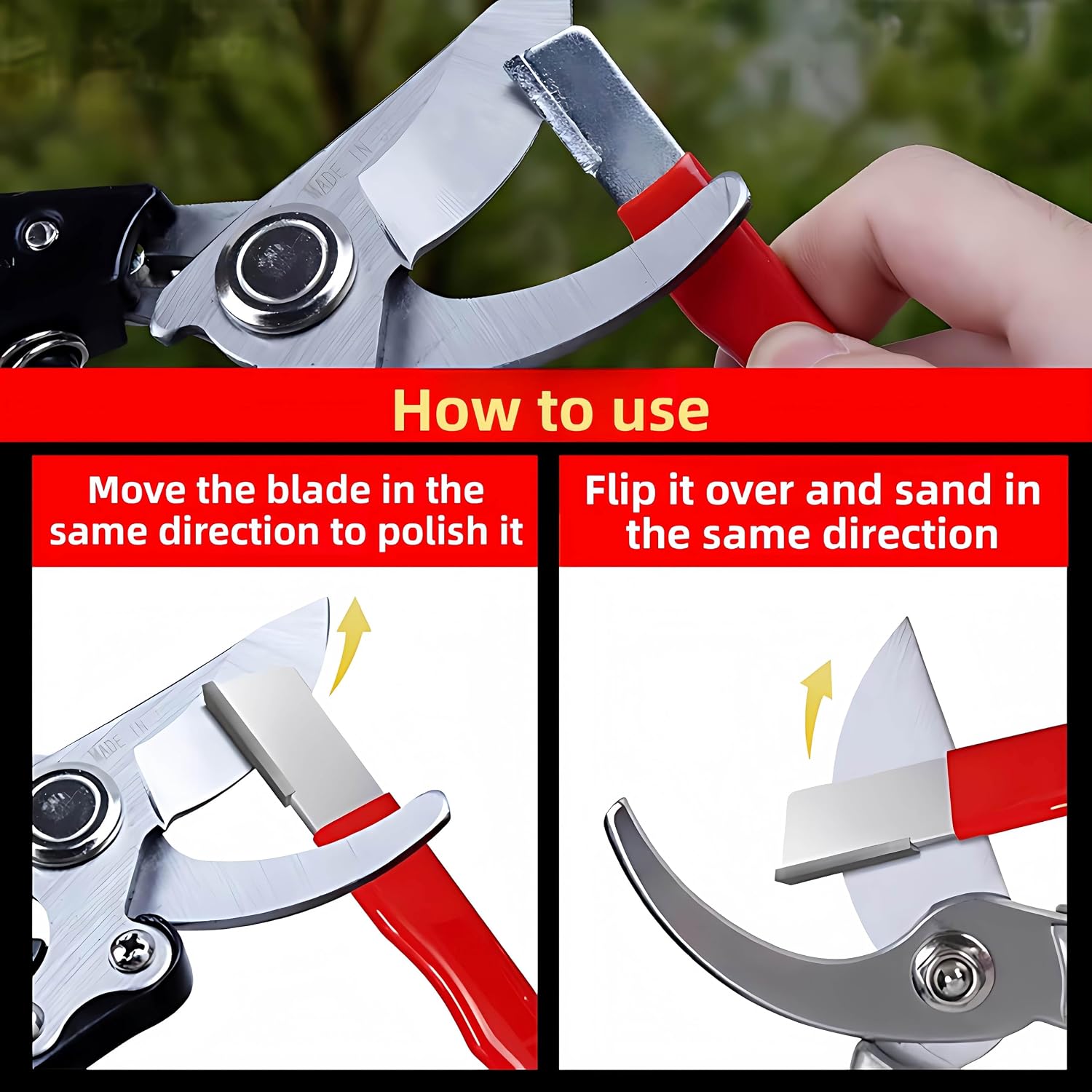 Portable Sharpener, 1 each of Red and Black, For Gardening Tools, Kitchen Knives, Axes and Outdoor Equipment, Handheld Quick Sharpener with Sheath, 2 Pieces