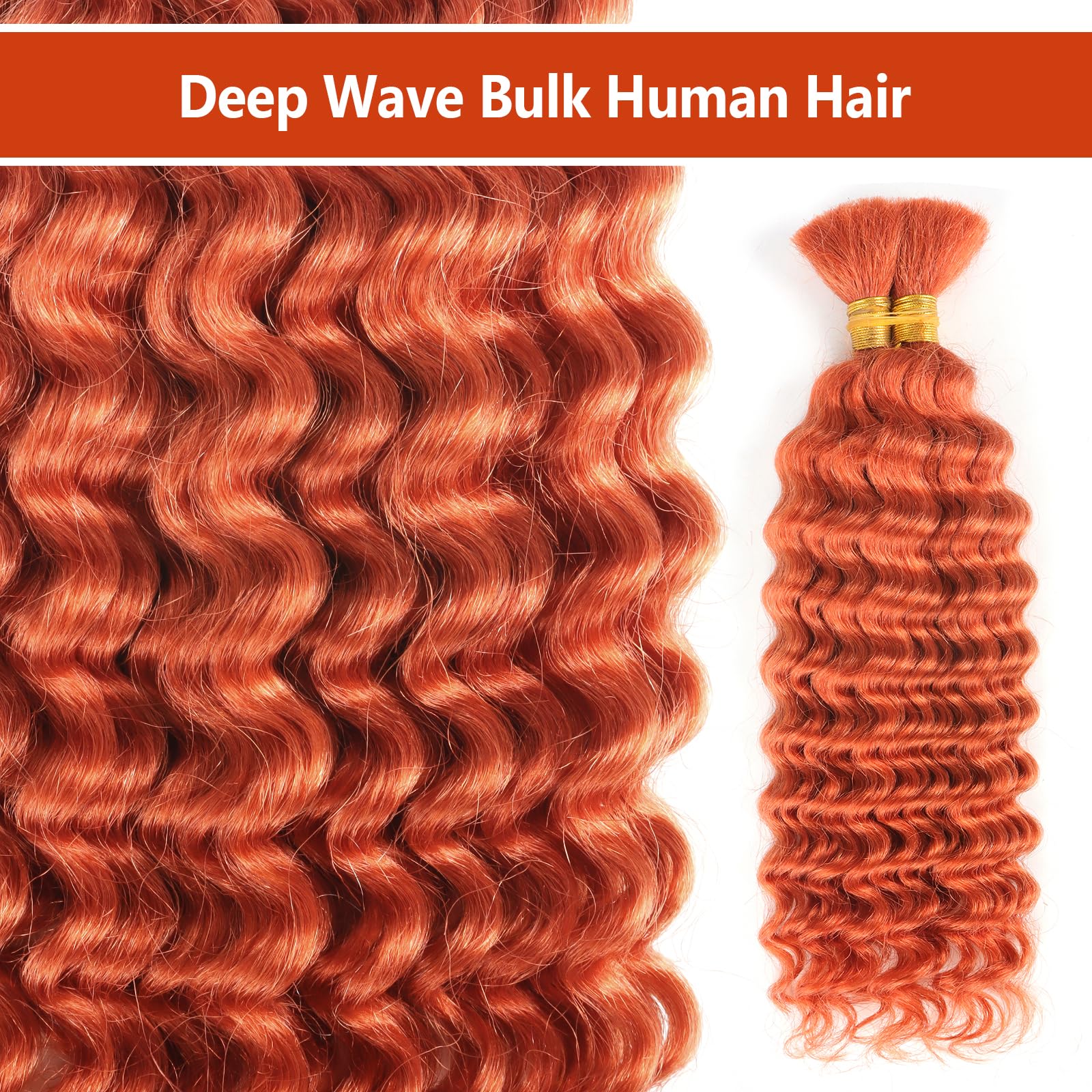 18 Inch Deep Wave Human Hair Extensions 1 Bundle 50g for Bohemian Braids Boho Braids Human Hair Extensions 50g 18 Inch Deep Wave Bulk  main image 4